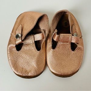 Mon Petit Rose Gold Soft Sole Handmade Leather Baby Toddler Shoes 18-24 months